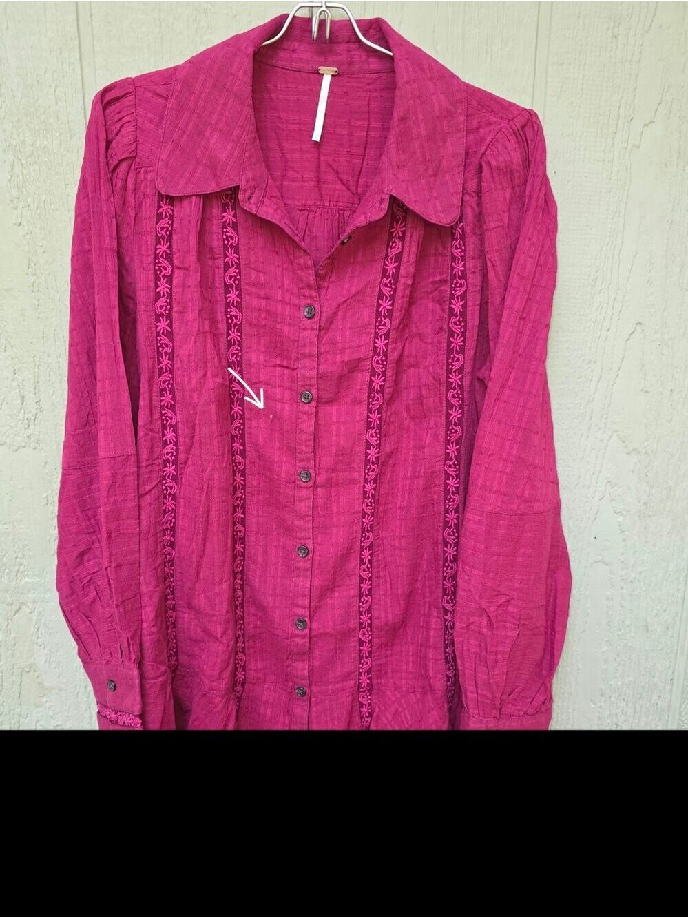 Free People Button-Down Blouse #BL2 - Picture 3 of 13